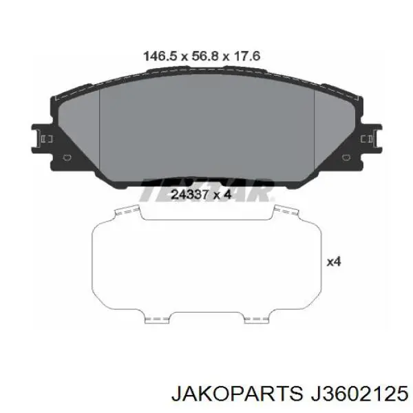Гальмівні колодки Jakoparts J3602125 ціна, від 20.72 USD