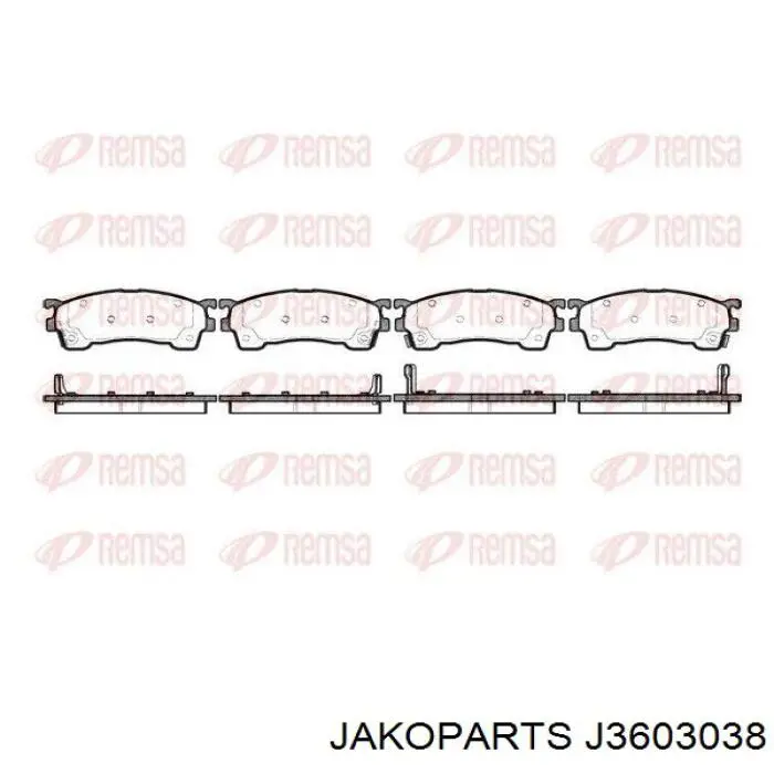 Гальмівні колодки Jakoparts J3603038 ціна, від 19.15 USD