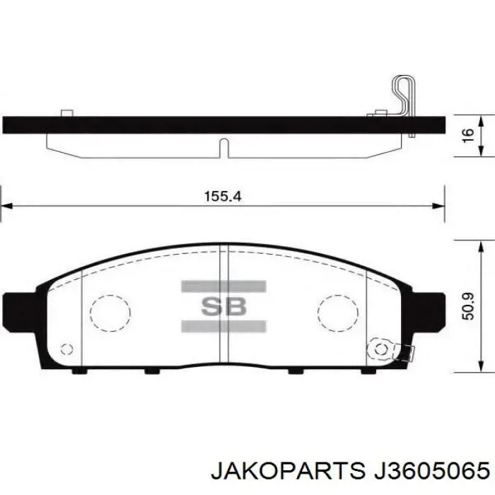 Тормозні колодки Jakoparts J3605065