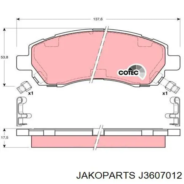 Передні тормозні колодки J3607012 Jakoparts