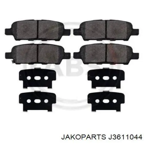 Задні гальмівні колодки Jakoparts J3611044 ціна, від 23.74 USD