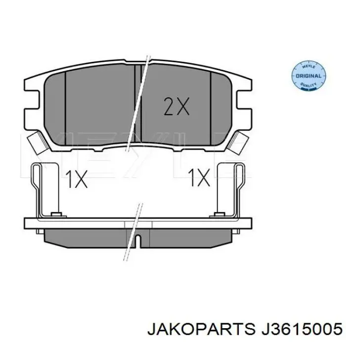 Задні дискові колодки Jakoparts J3615005