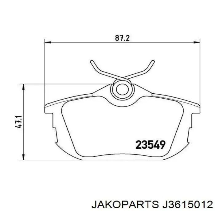 Задні гальмівні колодки J3615012 Jakoparts