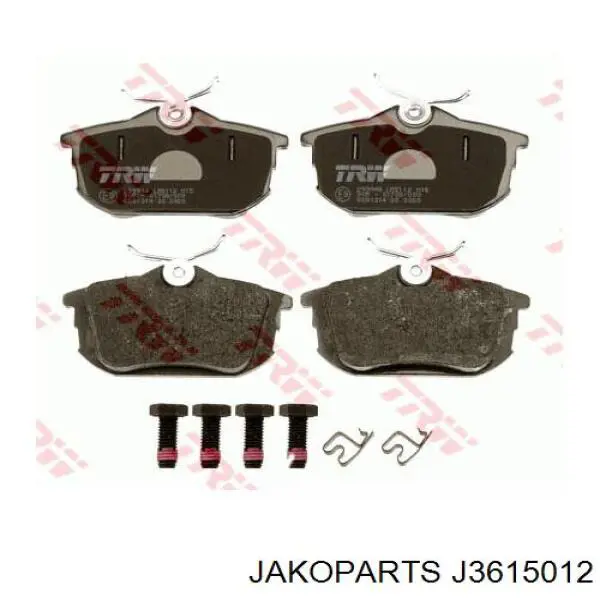 Задні гальмівні колодки Jakoparts J3615012 ціна, від 14.20 USD
