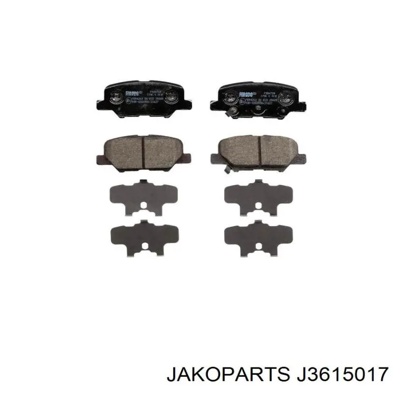 Задні дискові колодки Jakoparts J3615017