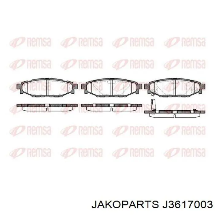 Задні гальмівні колодки J3617003 Jakoparts