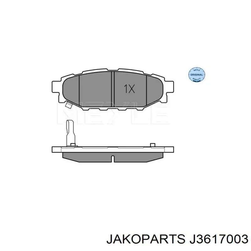 Задні дискові колодки Jakoparts J3617003