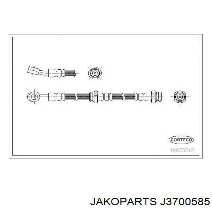 Шланг гальмівний передній, лівий J3700585 Jakoparts