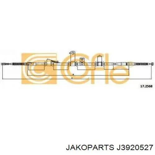 Трос стоянкового гальма задній лівий Jakoparts J3920527 ціна, від 27.73 USD