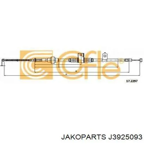 Трос стоянкового гальма задній лівий Jakoparts J3925093 ціна, від 22.13 USD