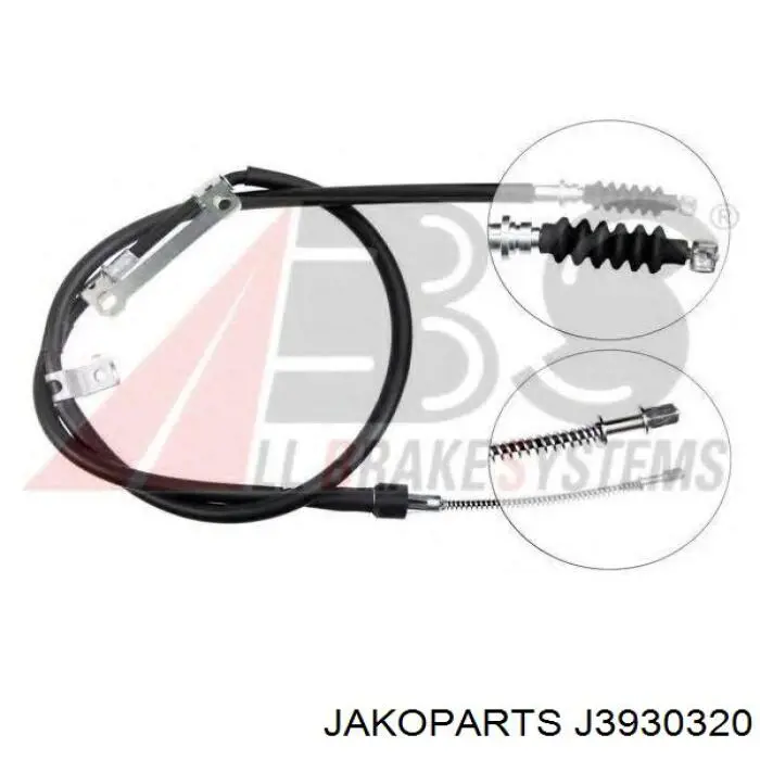 Трос стоянкового гальма задній правий Jakoparts J3930320 ціна, від 35.94 USD