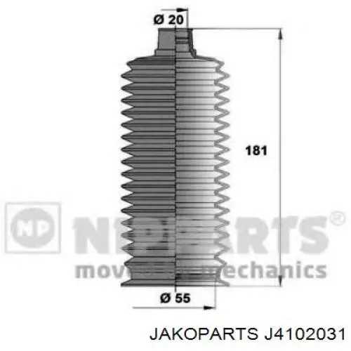 J4102031 Jakoparts пильник рульового механізму/рейки