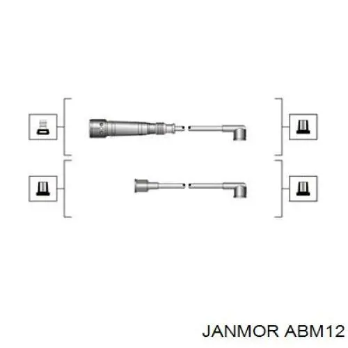 Дроти запалювання Janmor ABM12 ціна, від 32.66 USD