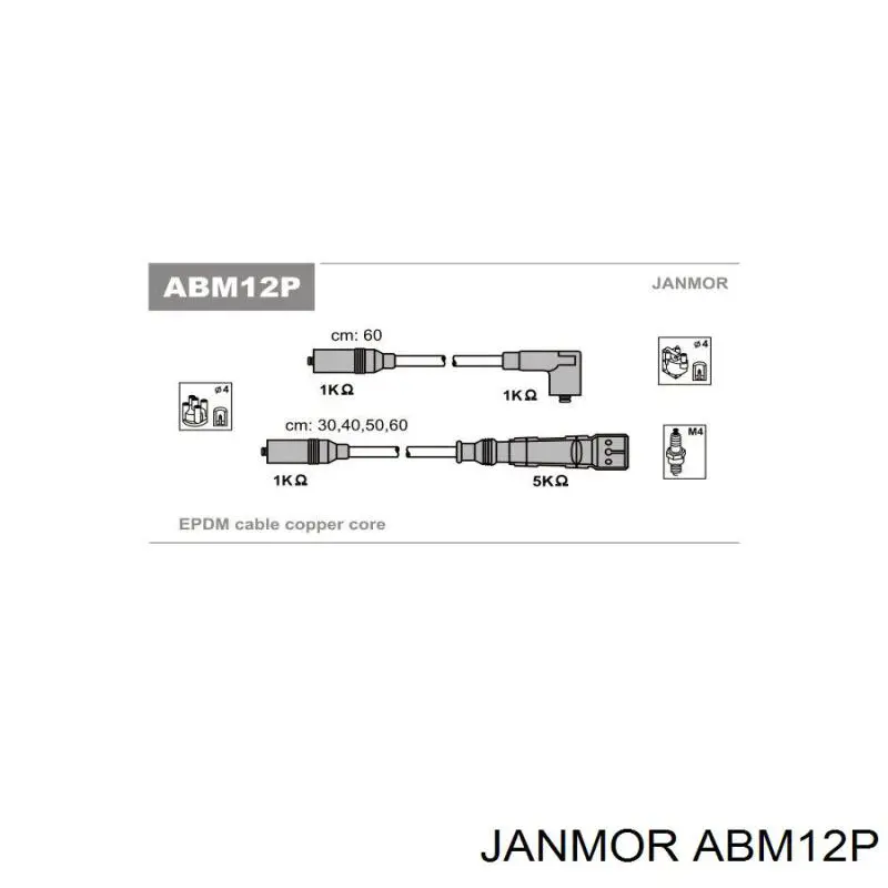 ABM12P Janmor дріт високовольтні, комплект