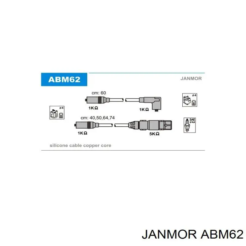 ABM62 Janmor дріт високовольтні, комплект