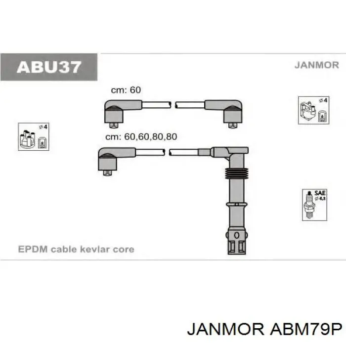 ABM79P Janmor дріт високовольтні, комплект