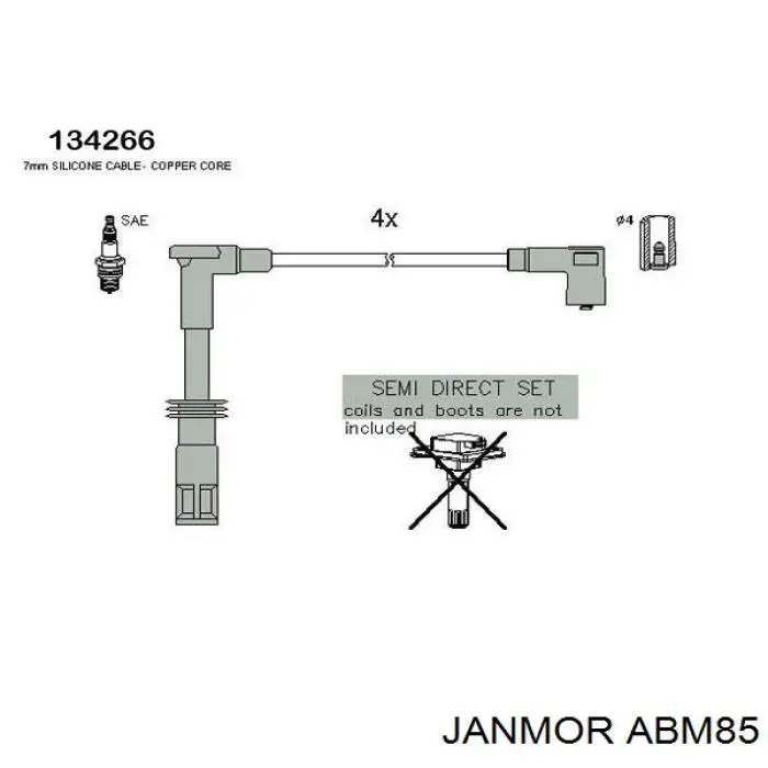 ABM85 Janmor дріт високовольтні, комплект