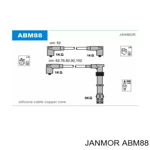 Високовольтні дроти ABM88 Janmor