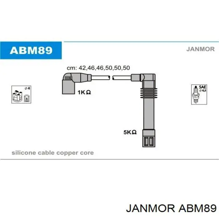 ABM89 Janmor дріт високовольтні, комплект