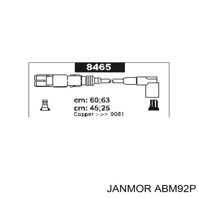 Дріт високовольтні, комплект ABM92P Janmor