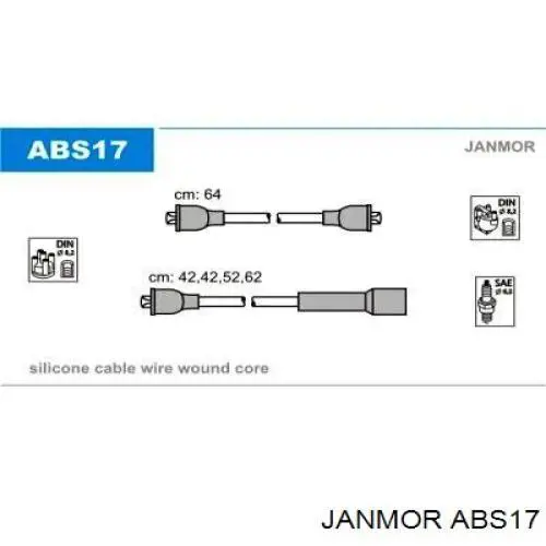 Дроти запалювання Janmor ABS17 ціна, від 6.39 USD