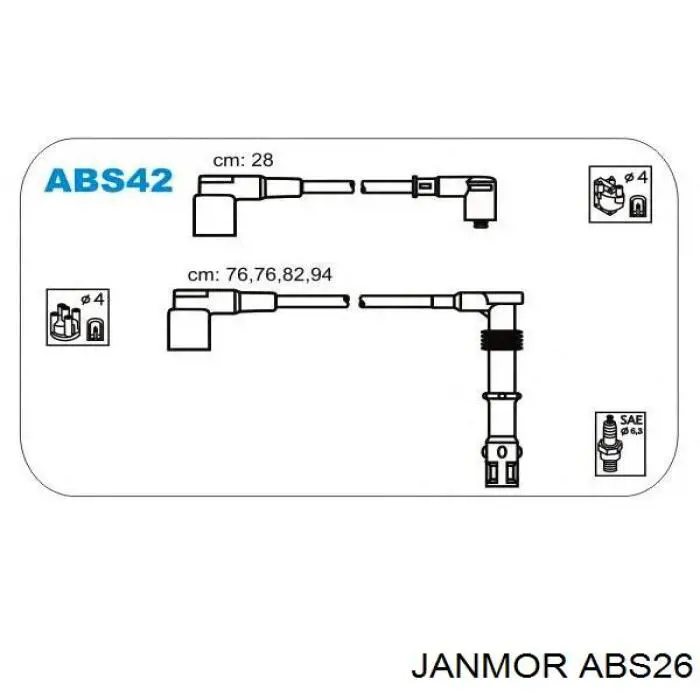 ABS26 Janmor дріт високовольтні, комплект