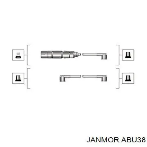 Дріт високовольтний, комплект ABU38 Janmor