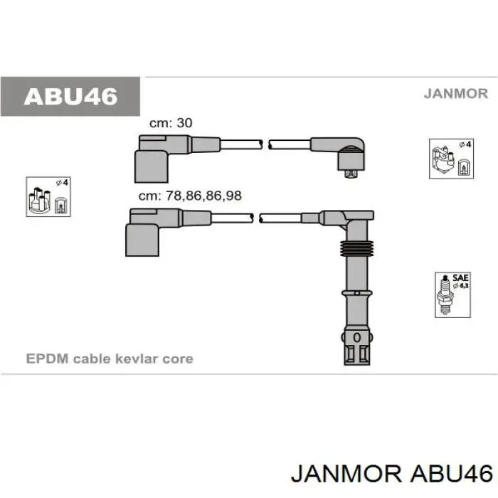 ABU46 Janmor дріт високовольтні, комплект