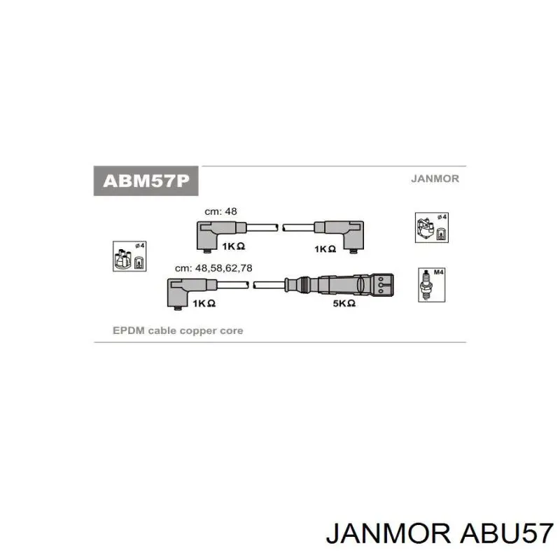 Високовольтні дроти ABU57 Janmor