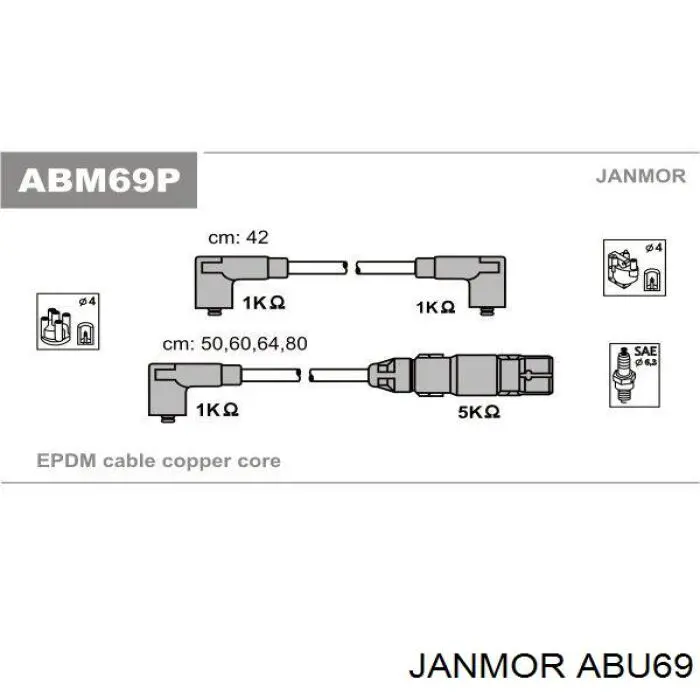 ABU69 Janmor дріт високовольтні, комплект