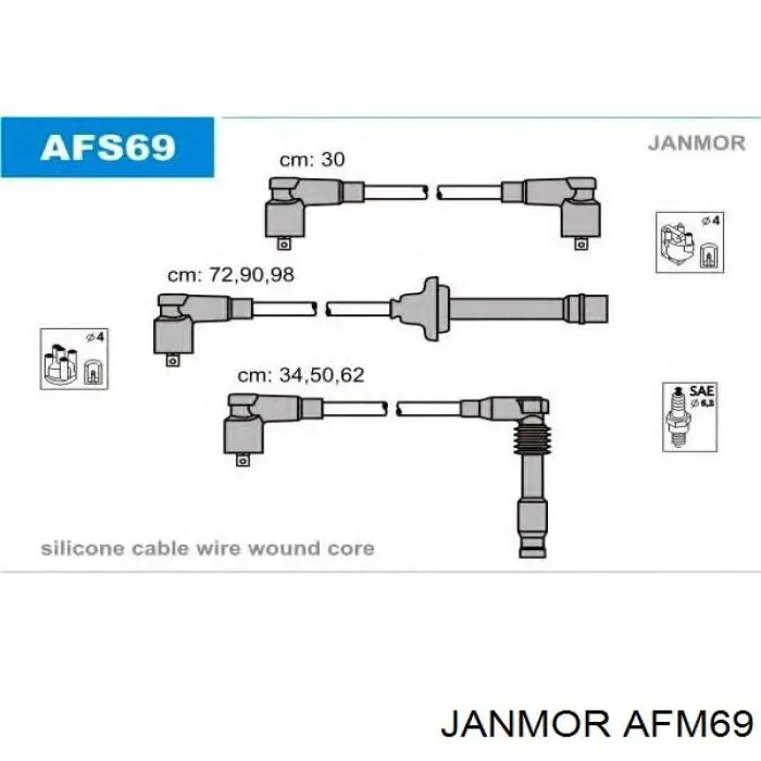 AFM69 Janmor дріт високовольтні, комплект