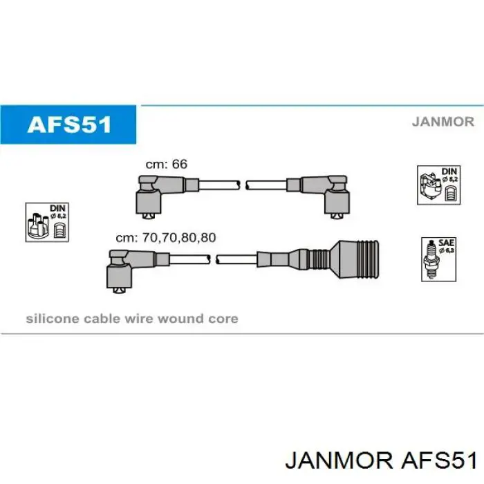Дроти запалювання Janmor AFS51 ціна, від 23.09 USD