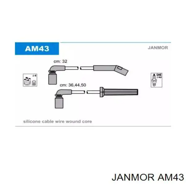 Дроти запалювання Janmor AM43 ціна, від 13.39 USD