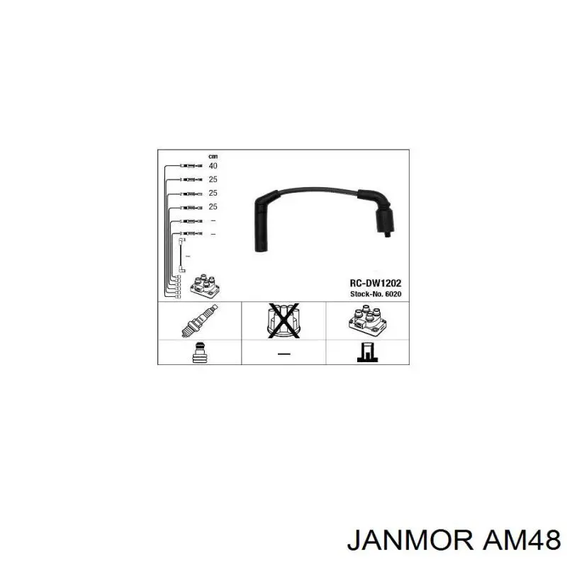 AM48 Janmor дріт високовольтні, комплект