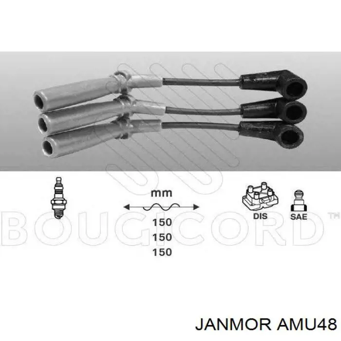 AMU48 Janmor дріт високовольтні, комплект
