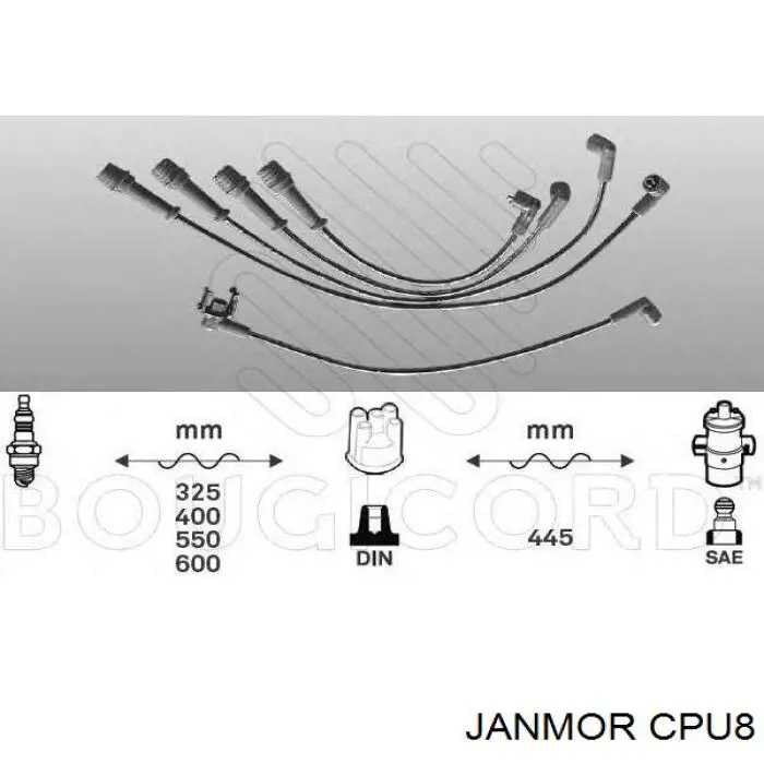CPU8 Janmor дріт високовольтні, комплект