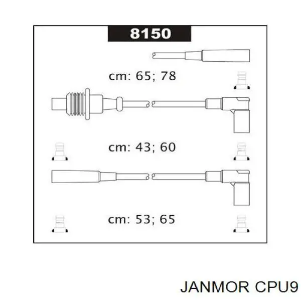 CPU9 Janmor дріт високовольтні, комплект