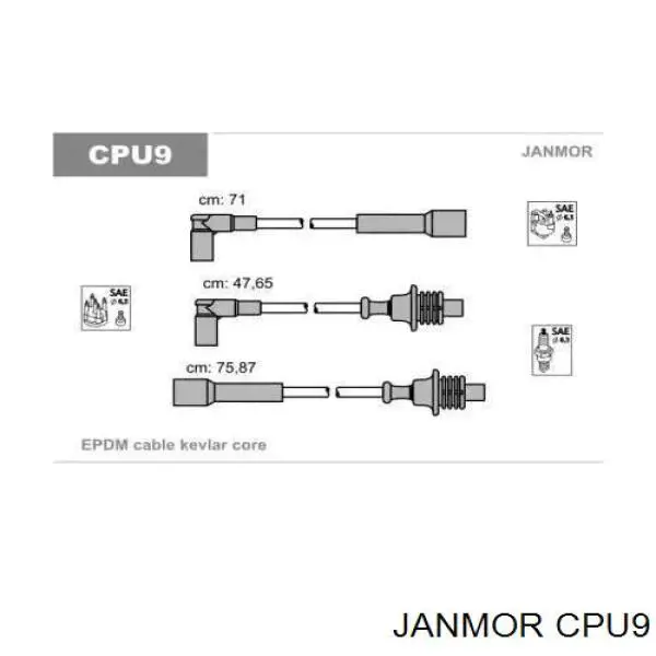 Купити CPU9 Janmor Провід високовольтні, комплект