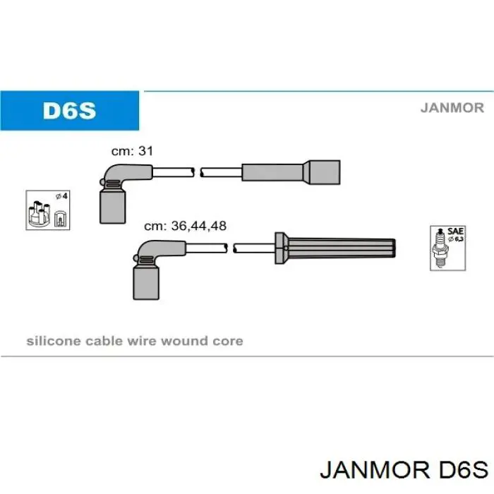 Дроти запалювання Janmor D6S ціна, від 14.66 USD