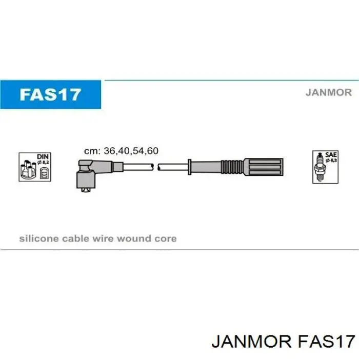 Дроти запалювання Janmor FAS17 ціна, від 10.71 USD