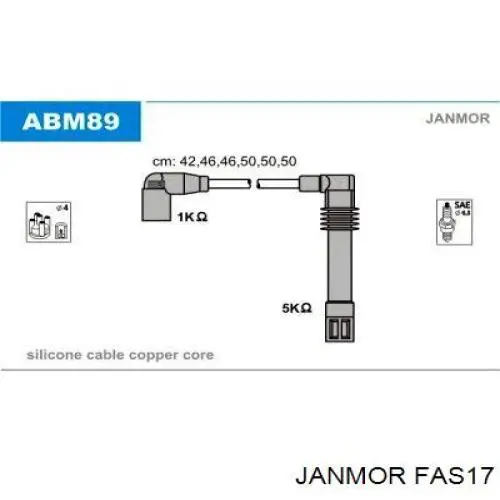 Високовольтні дроти FAS17 Janmor