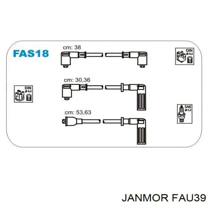 Дроти запалювання Janmor FAS25 ціна, від 23.91 USD
