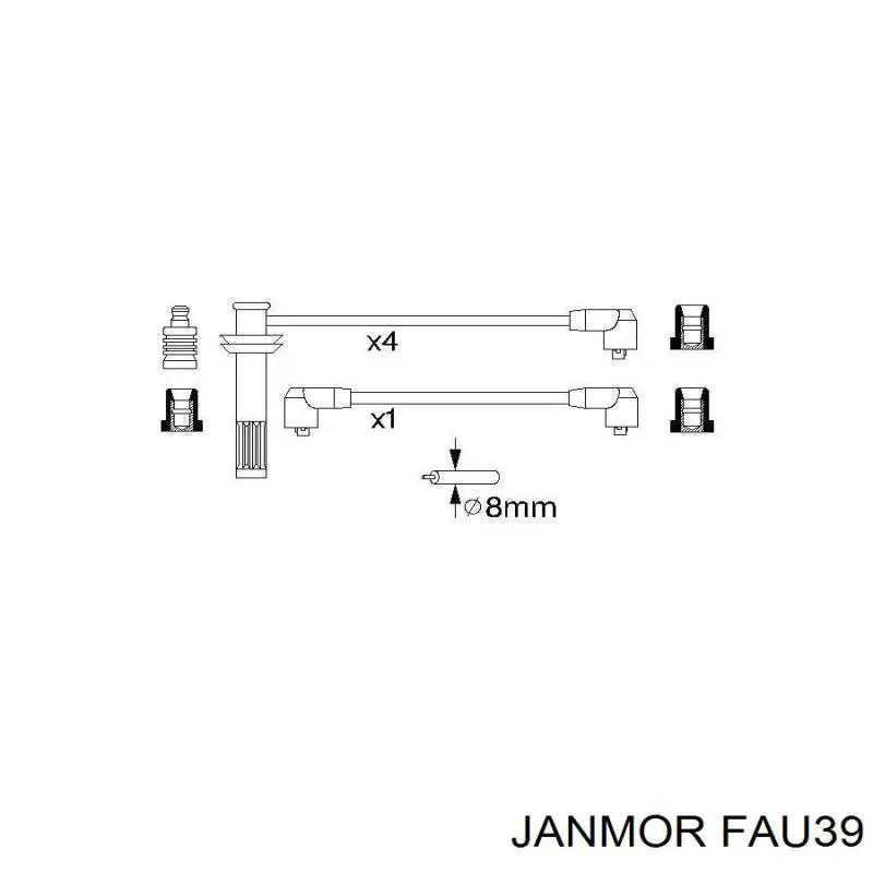 FAU39 Janmor дріт високовольтні, комплект