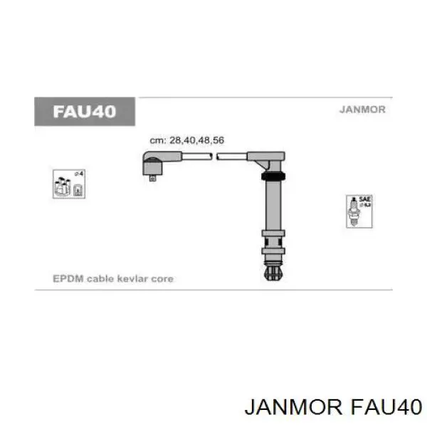Дроти запалювання Janmor FAU40 ціна, від 31.35 USD