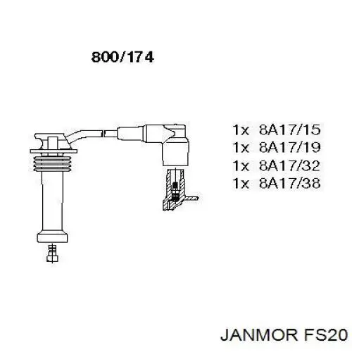 Дроти запалювання Janmor FS20 ціна, від 24.79 USD