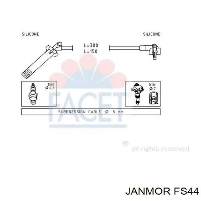 Дроти запалювання Janmor FS44 ціна, від 17.73 USD