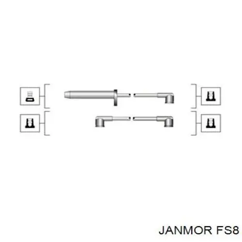 Дріт високовольтний, комплект FS8 Janmor