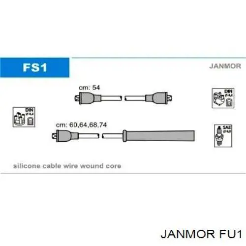 Дріт високовольтний, комплект FU1 Janmor