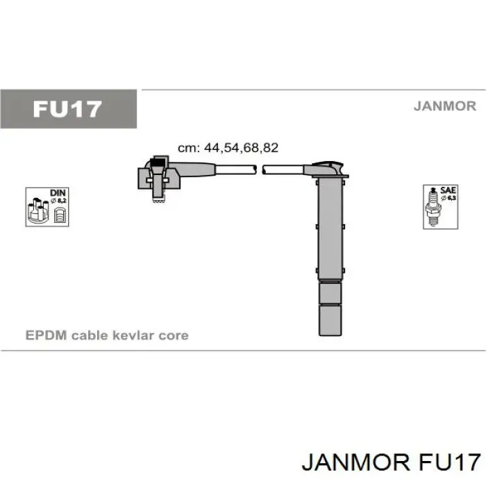 Дріт високовольтний, комплект FU17 Janmor