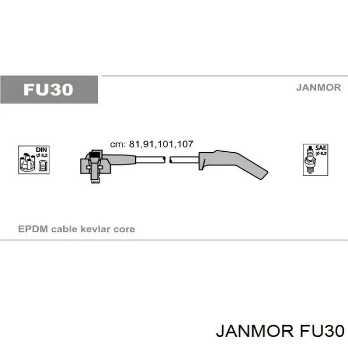 Дроти запалювання Janmor FU30 ціна, від 28.32 USD